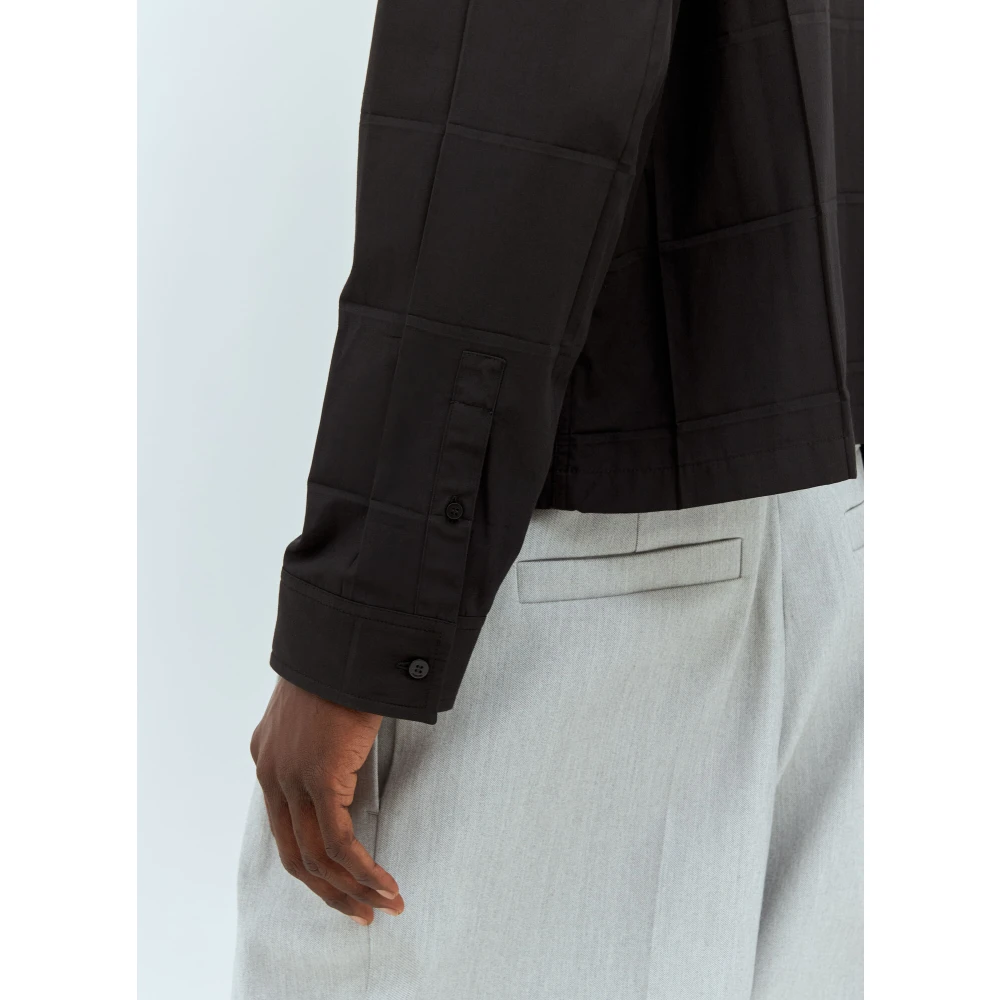 Jacquemus Shirt met Vierkant Paneel en Klassieke Kraag Black Heren