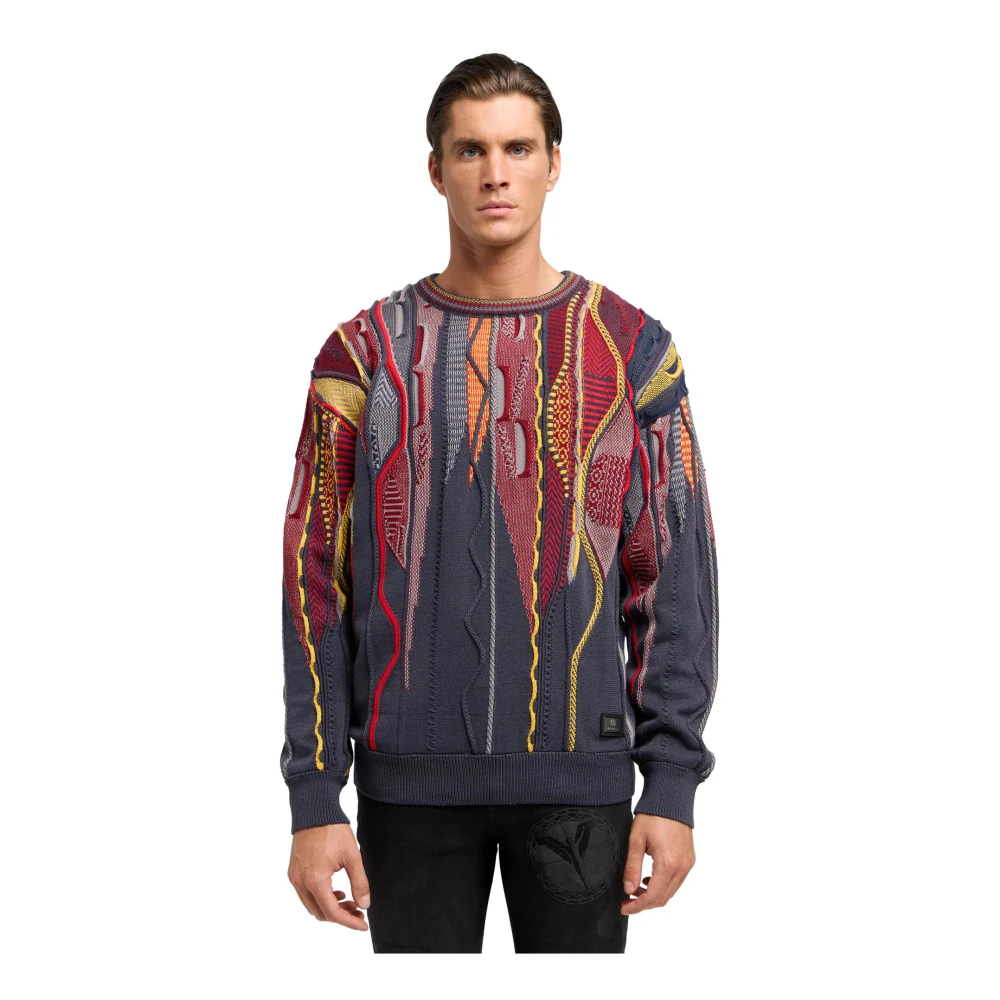carlo colucci Tijdloze gebreide trui voor veelzijdige stijl Multicolor Heren