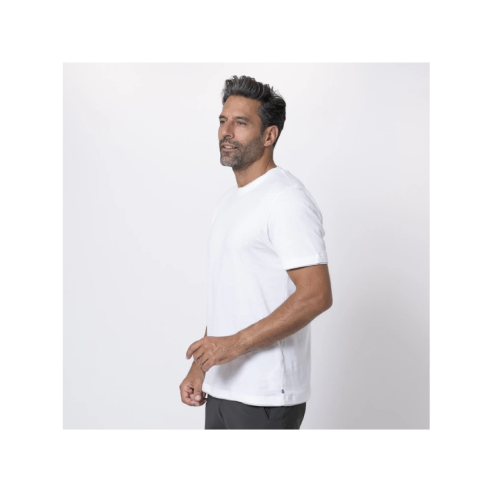 Eleventy Wit T-shirt met Greige Inzetstukken White Heren