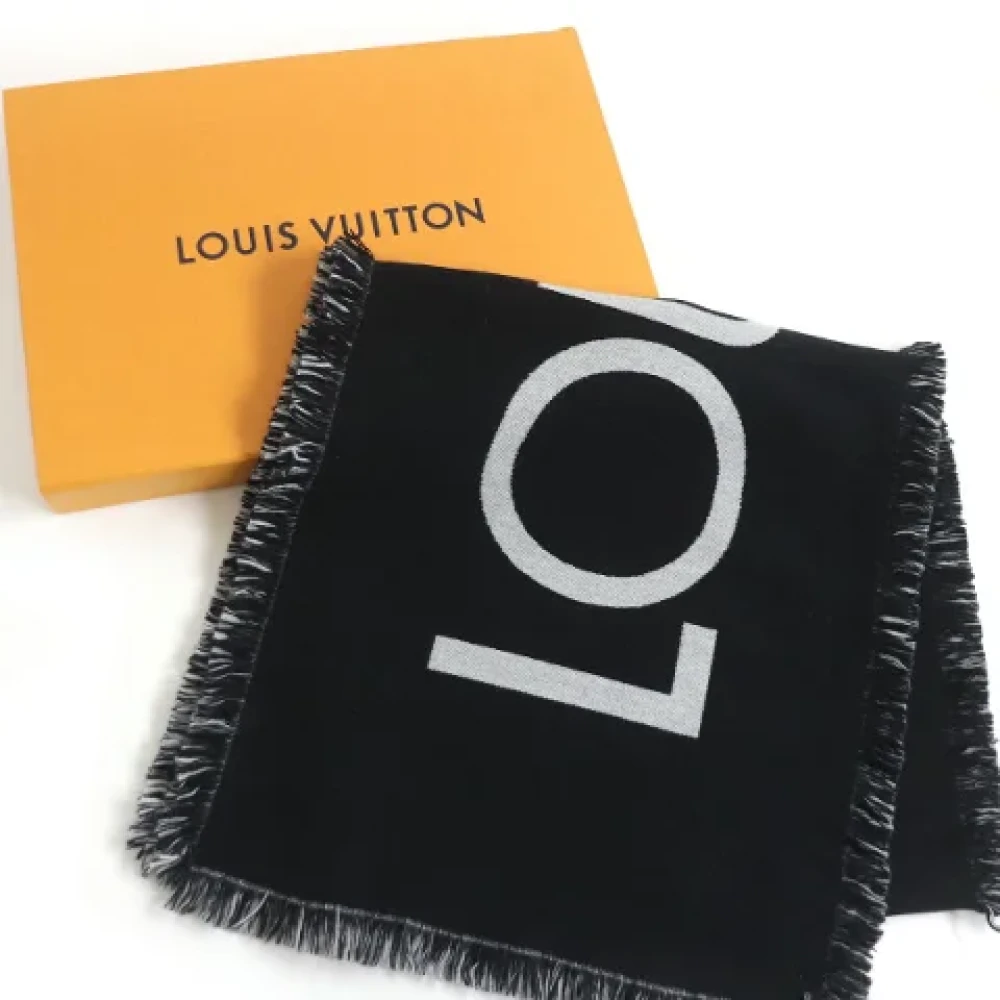 Louis Vuitton Vintage Pre-owned Fabric scarves Black Dames
