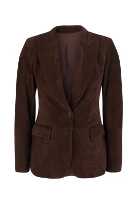 Peak Lapel Suede Blazer