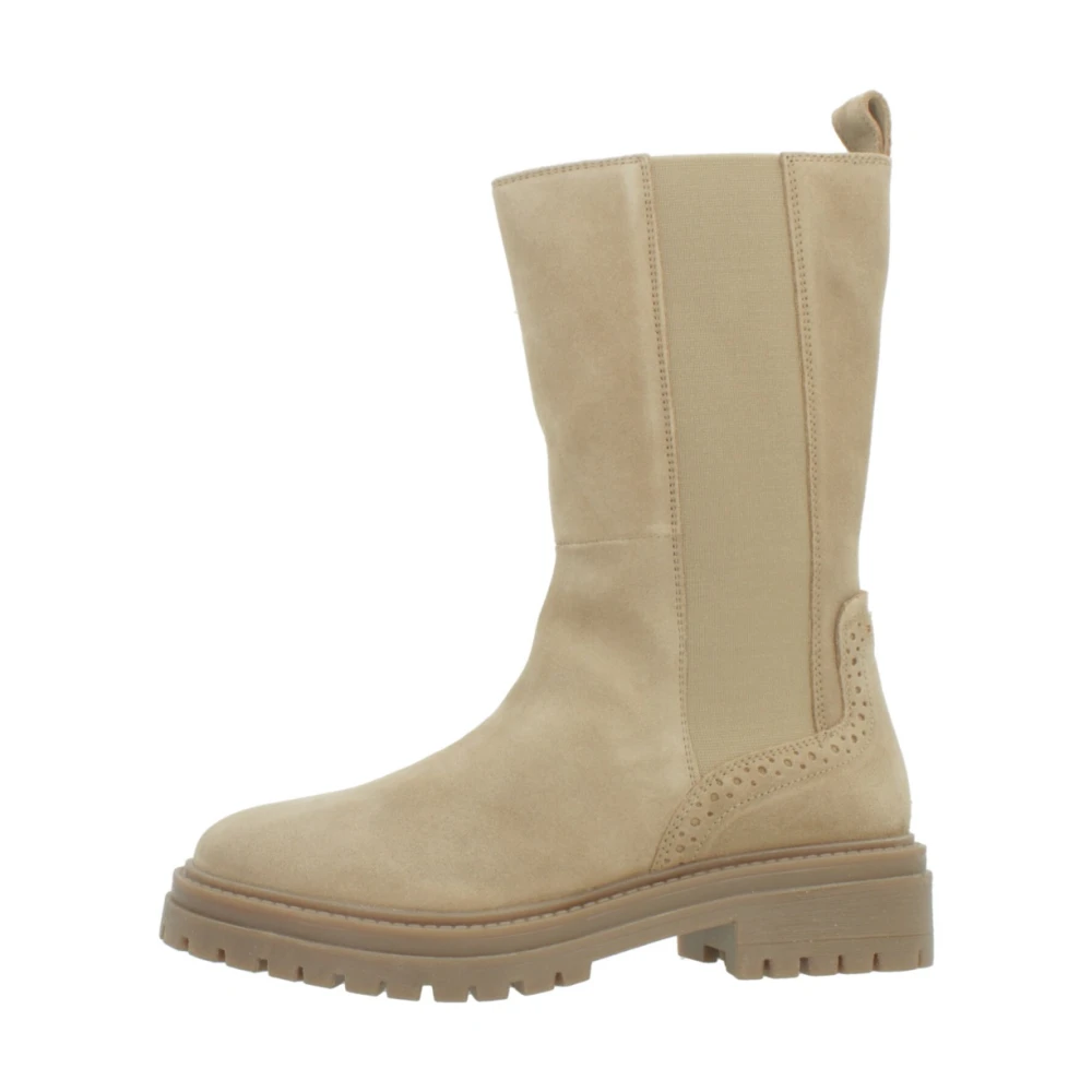 Geox Stiliga Chelsea Boots i Iridea-finish Beige, Dam