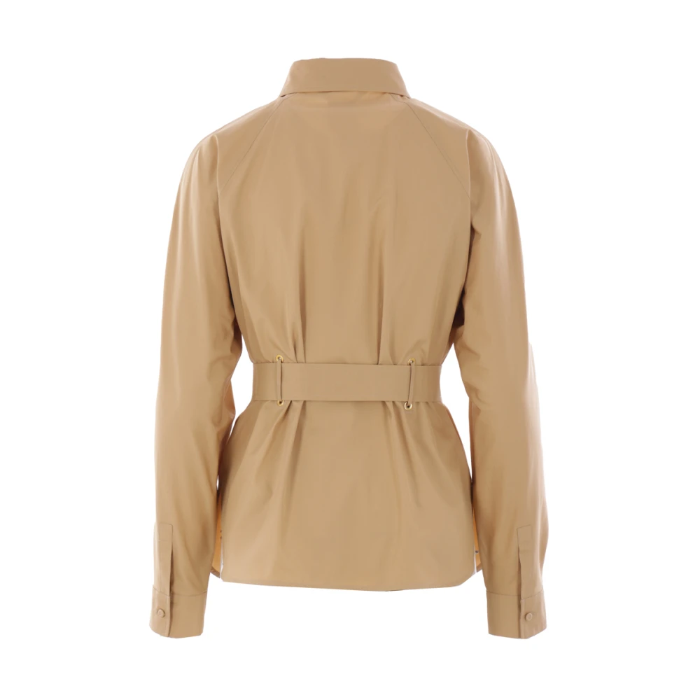 Max Mara Beige Katoenen Popeline Overhemd met Klassieke Kraag Beige Dames