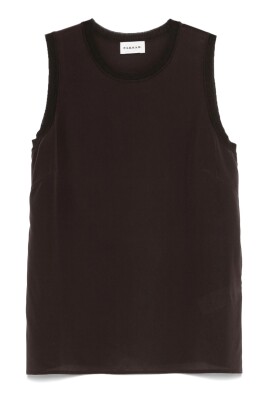 silk-brown-sleeveless-crew-neck-blouse