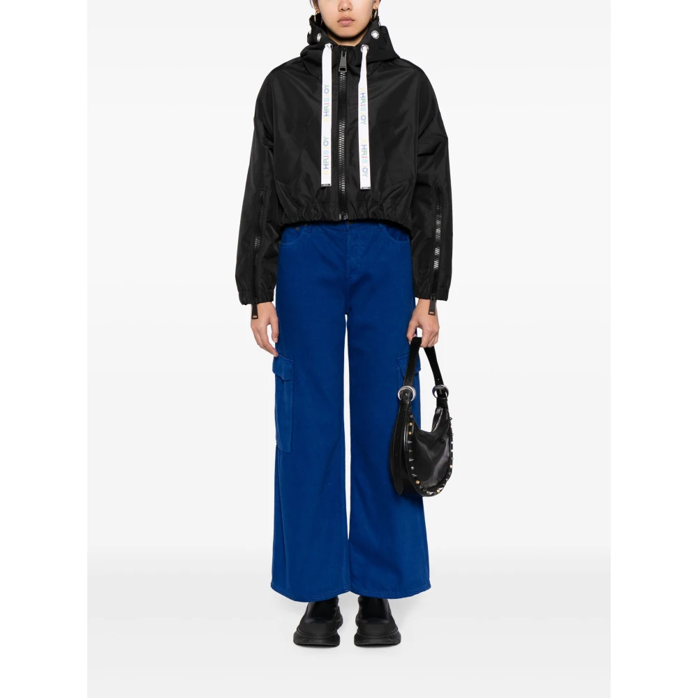 Khrisjoy Zwarte Crop Windbreaker Jas Black Dames