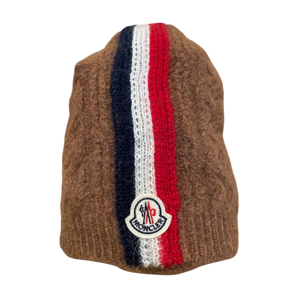 Moncler Bruine Gebreide Muts Alpaca Wolmix Brown Heren