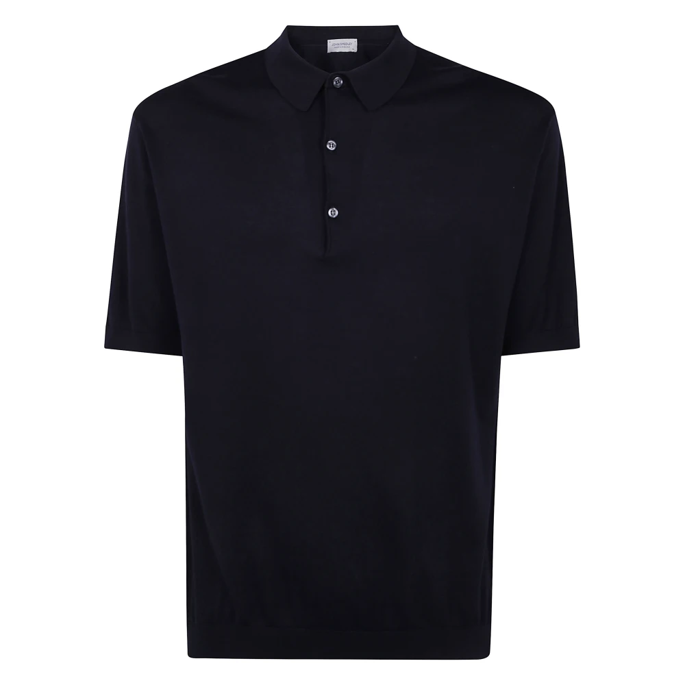 John Smedley Korte mouwen overhemd voor heren Blue Heren