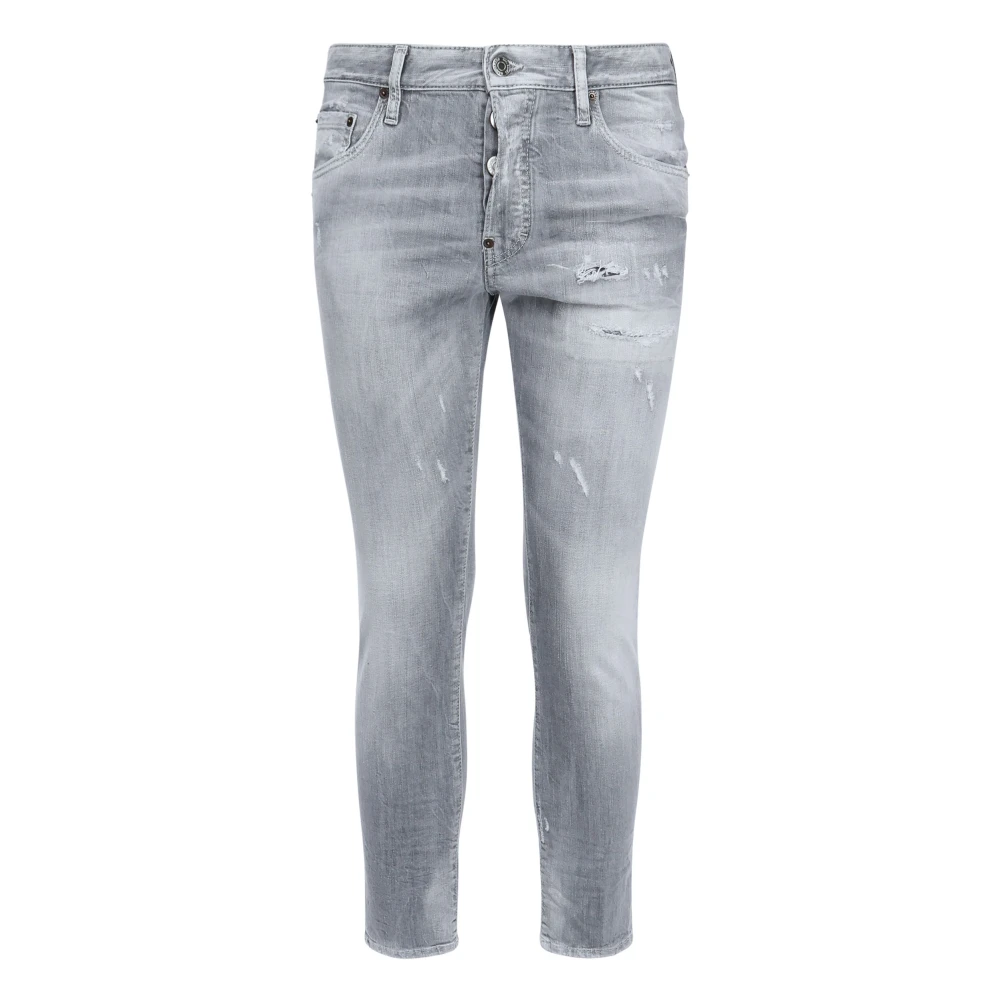 Dsquared2 Grijze Jeans met Gewist Effect Gray Heren