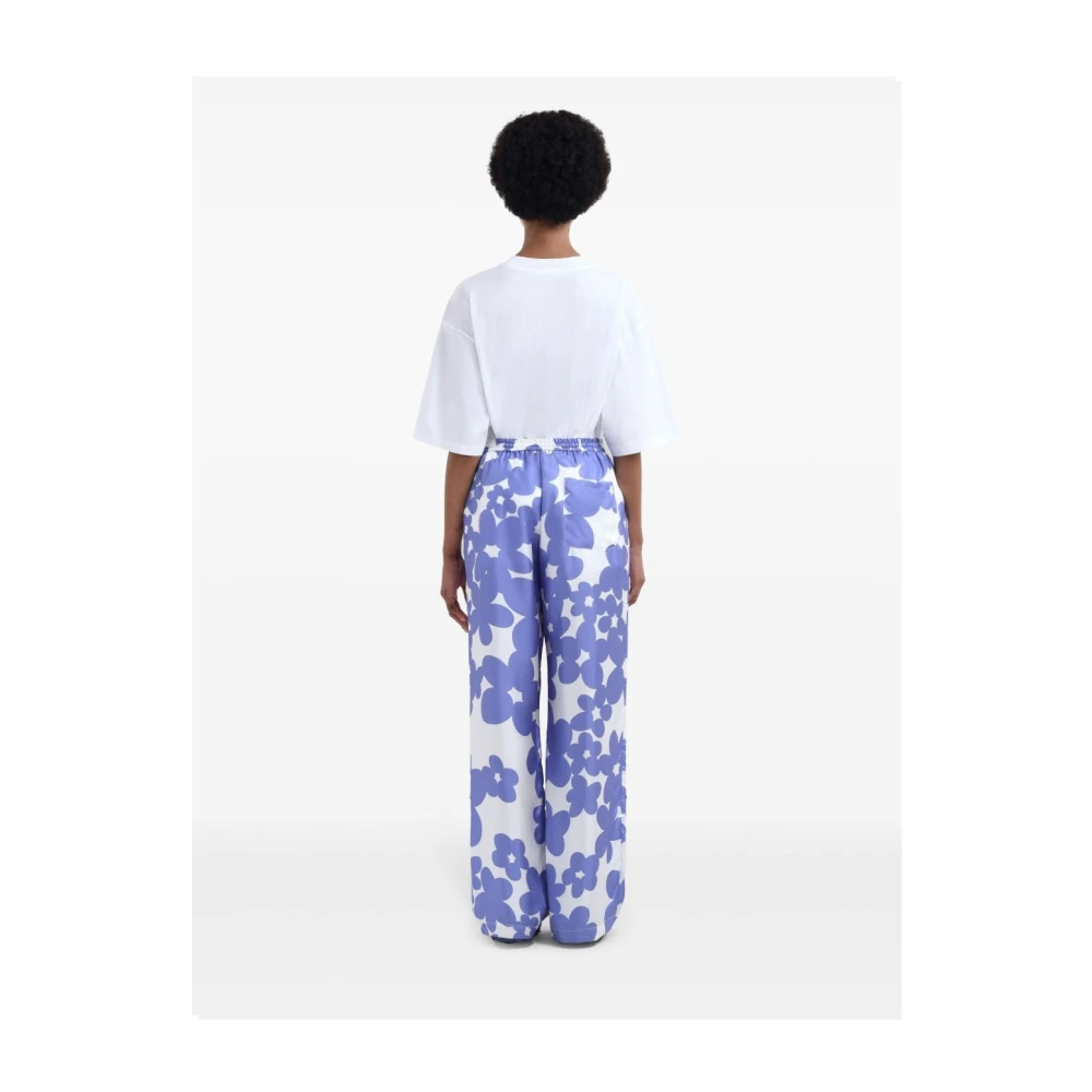 Marni Zijden broek voor stijlvolle vrouwen Purple Dames