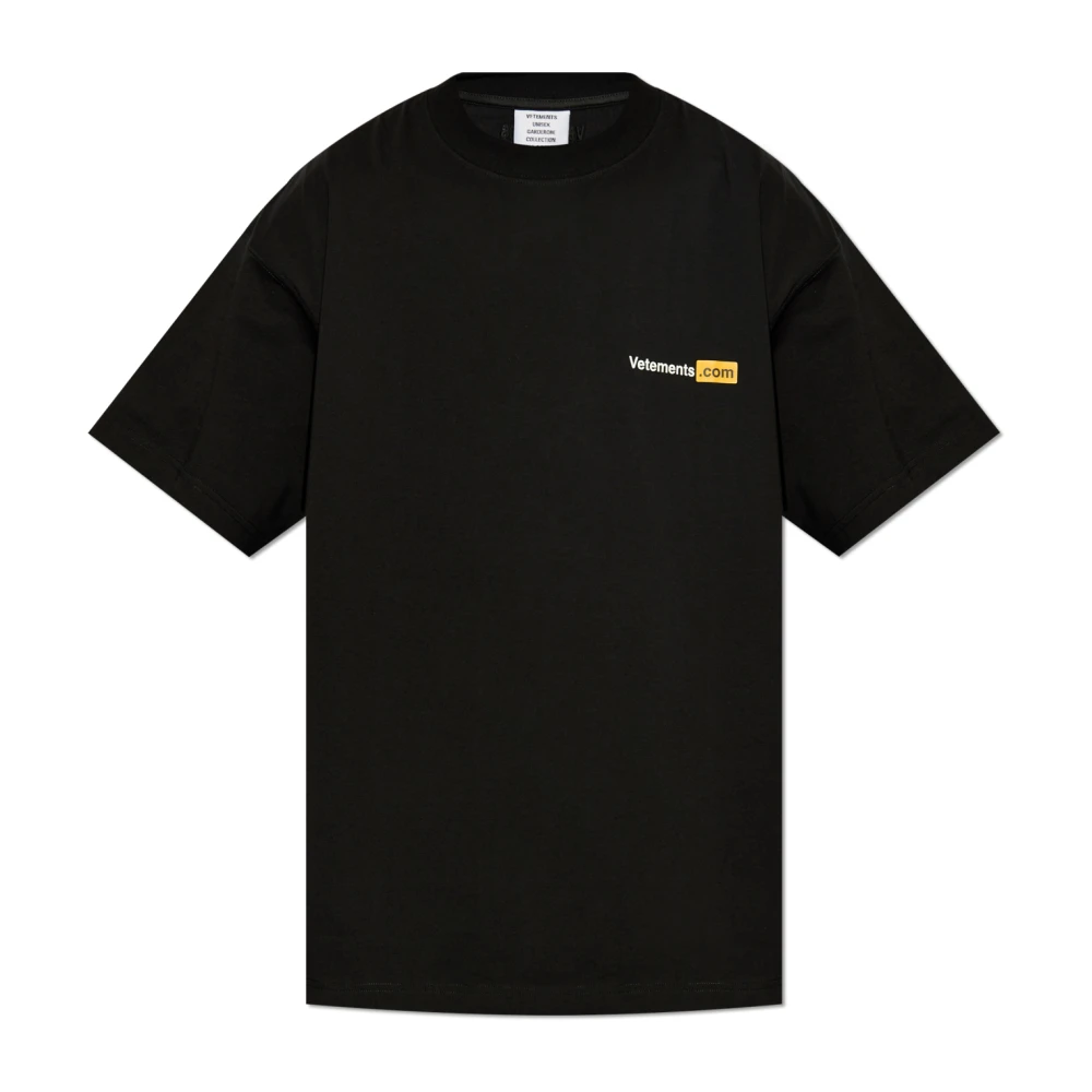 Vetements T-shirt met logo Black Heren