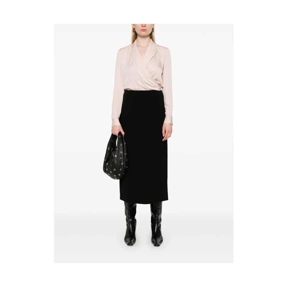 Theory Blush Pink V-Hals Lange Mouw Shirt Pink Dames