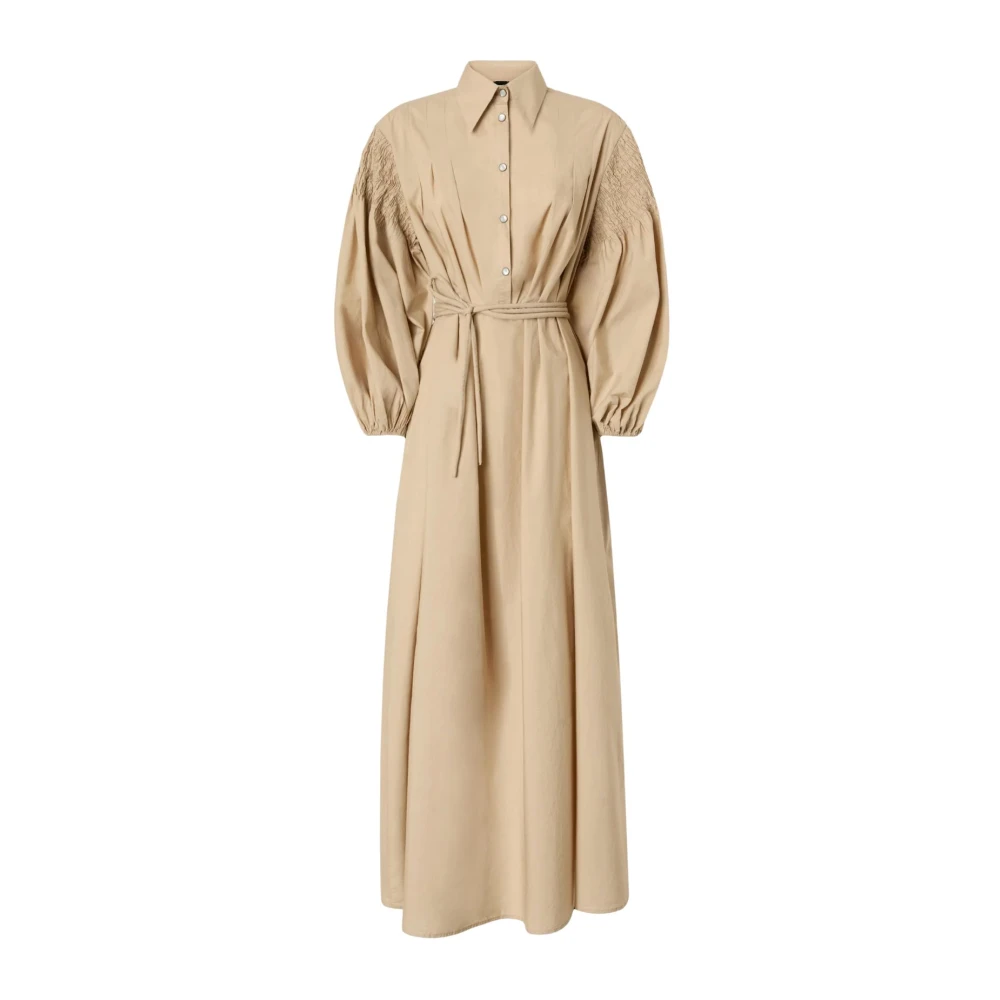 Pinko Women's Beige Shirt Dresses, Xs, Long Shirt Dress With Belt