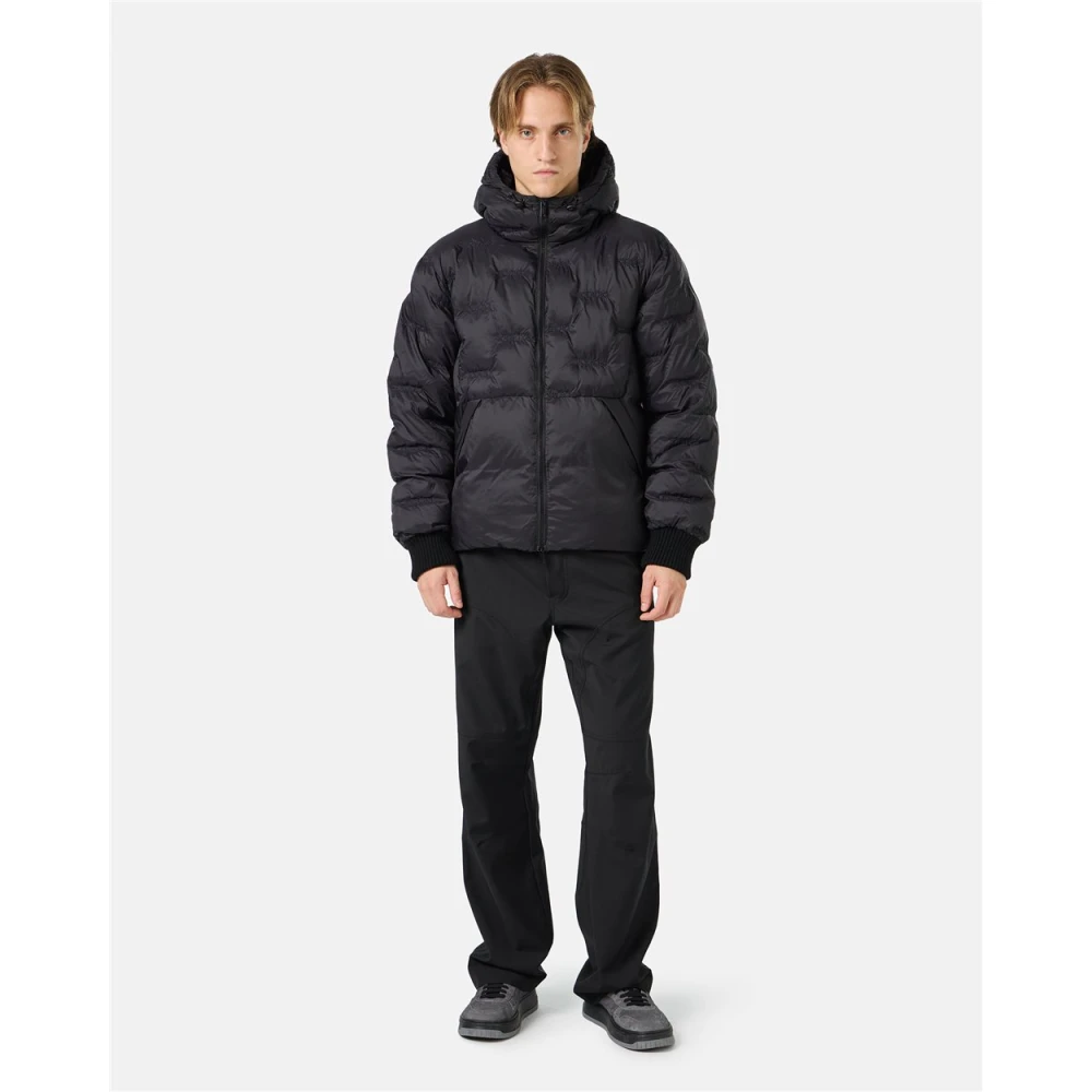 Iceberg Imitatie donsjack van nylon met allover borduursel en centrale rits Black Heren