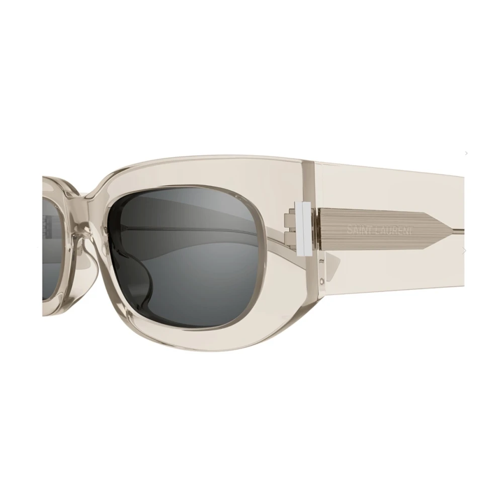 Saint Laurent Klassieke Rechthoekige Zonnebril Beige Unisex