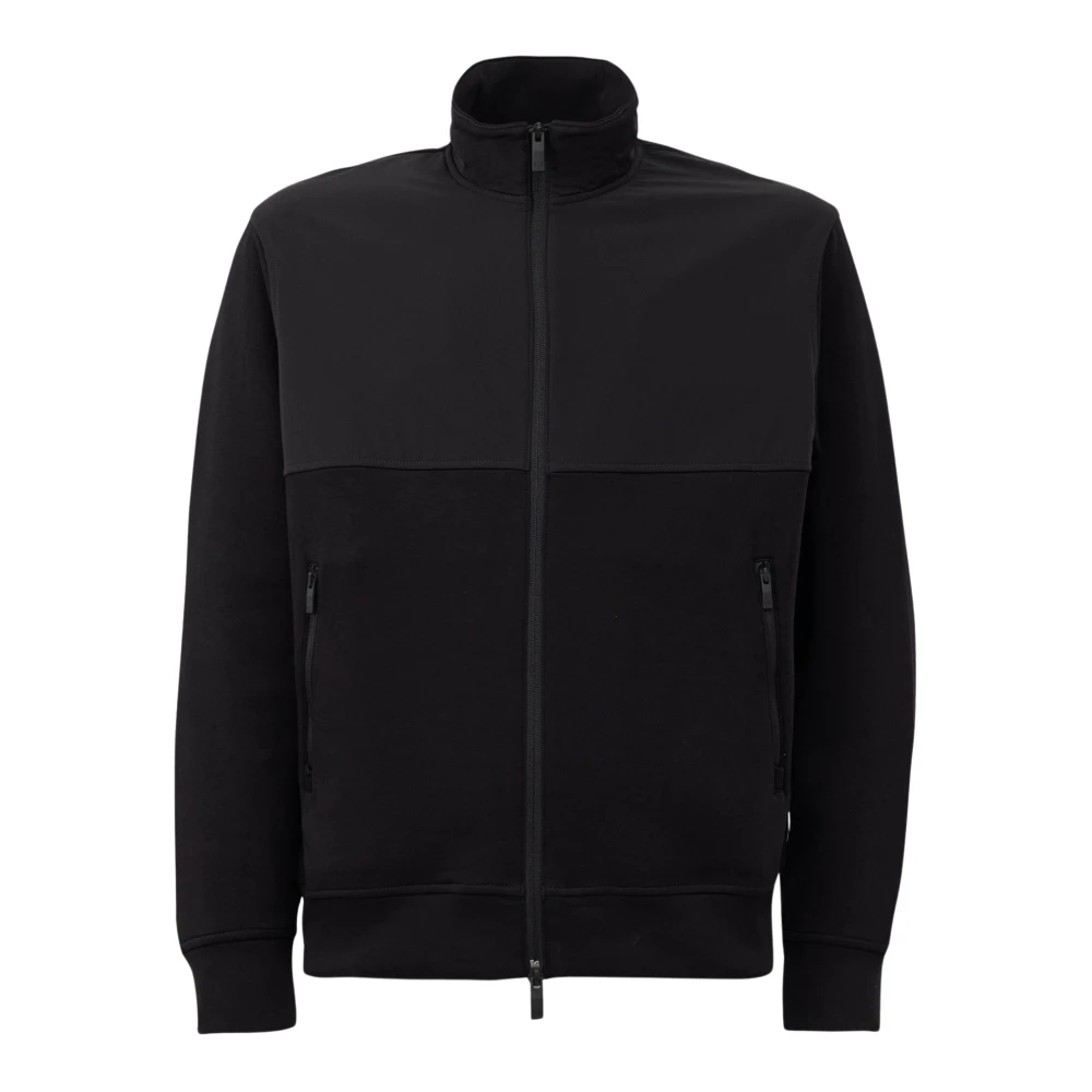 Armani Exchange Herr Svart Sweatshirts & Hoodies L, Bomull, Full Zip Stretch Bomullsblandning Sweatshirt