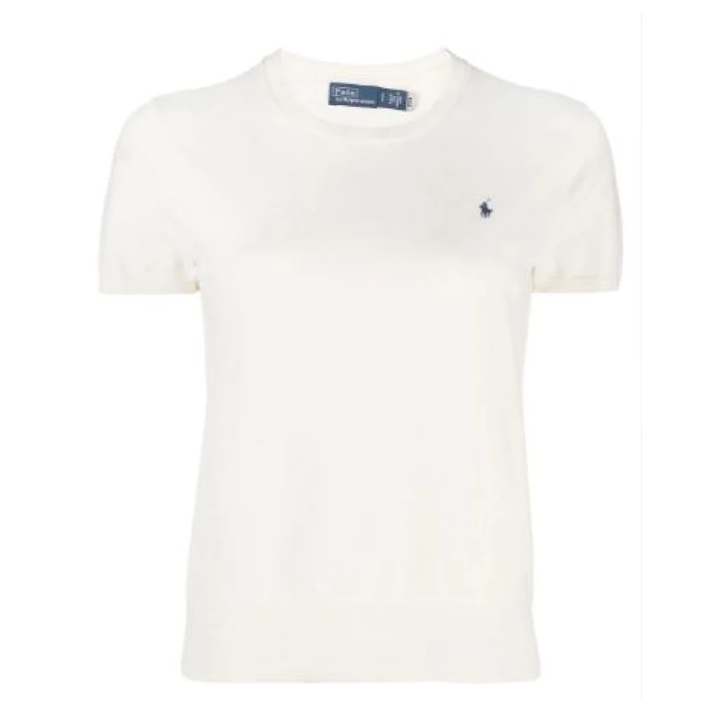 Ralph Lauren Ivory Katoenen Trui Beige Dames