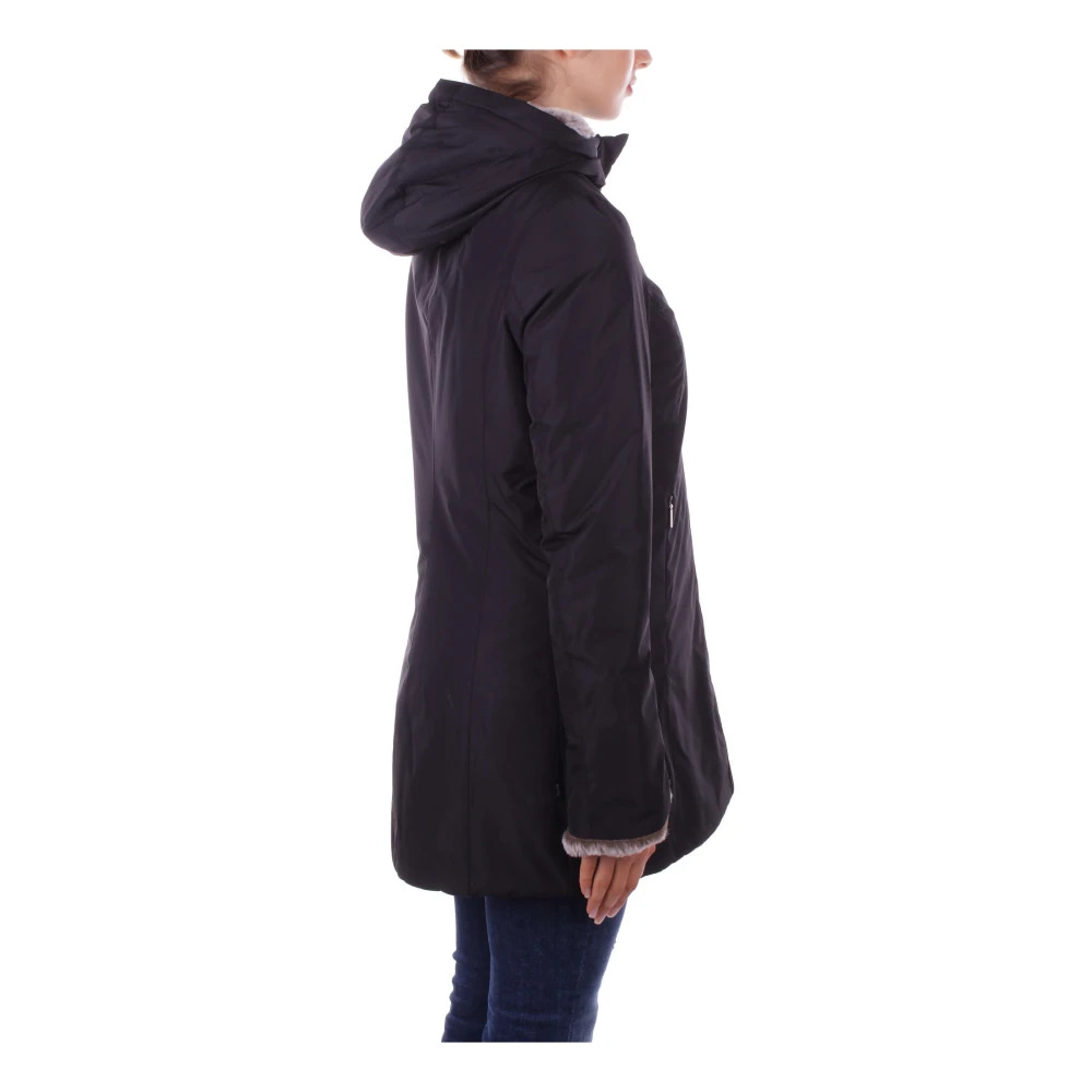 Suns Zwarte Hoodie met Rits en Knopen Black Dames