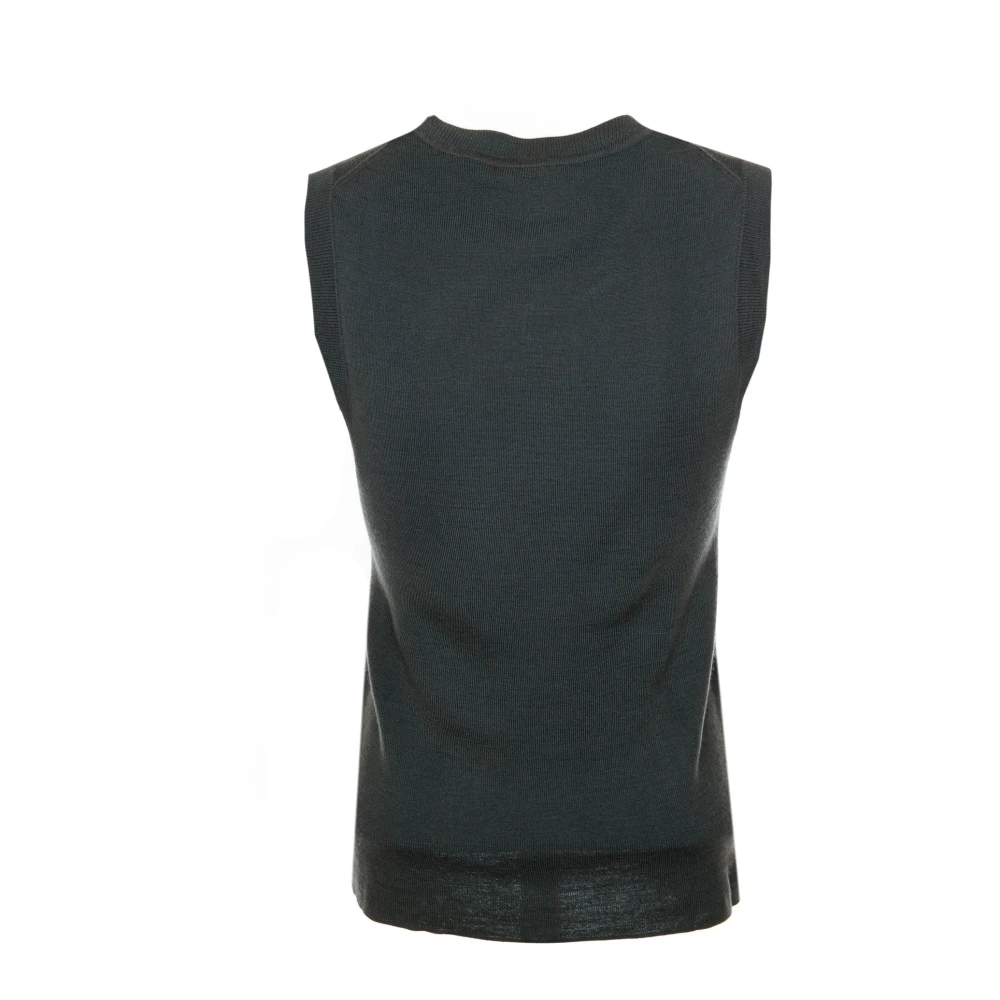 closed Mouwloze Crew Neck Top Green Dames