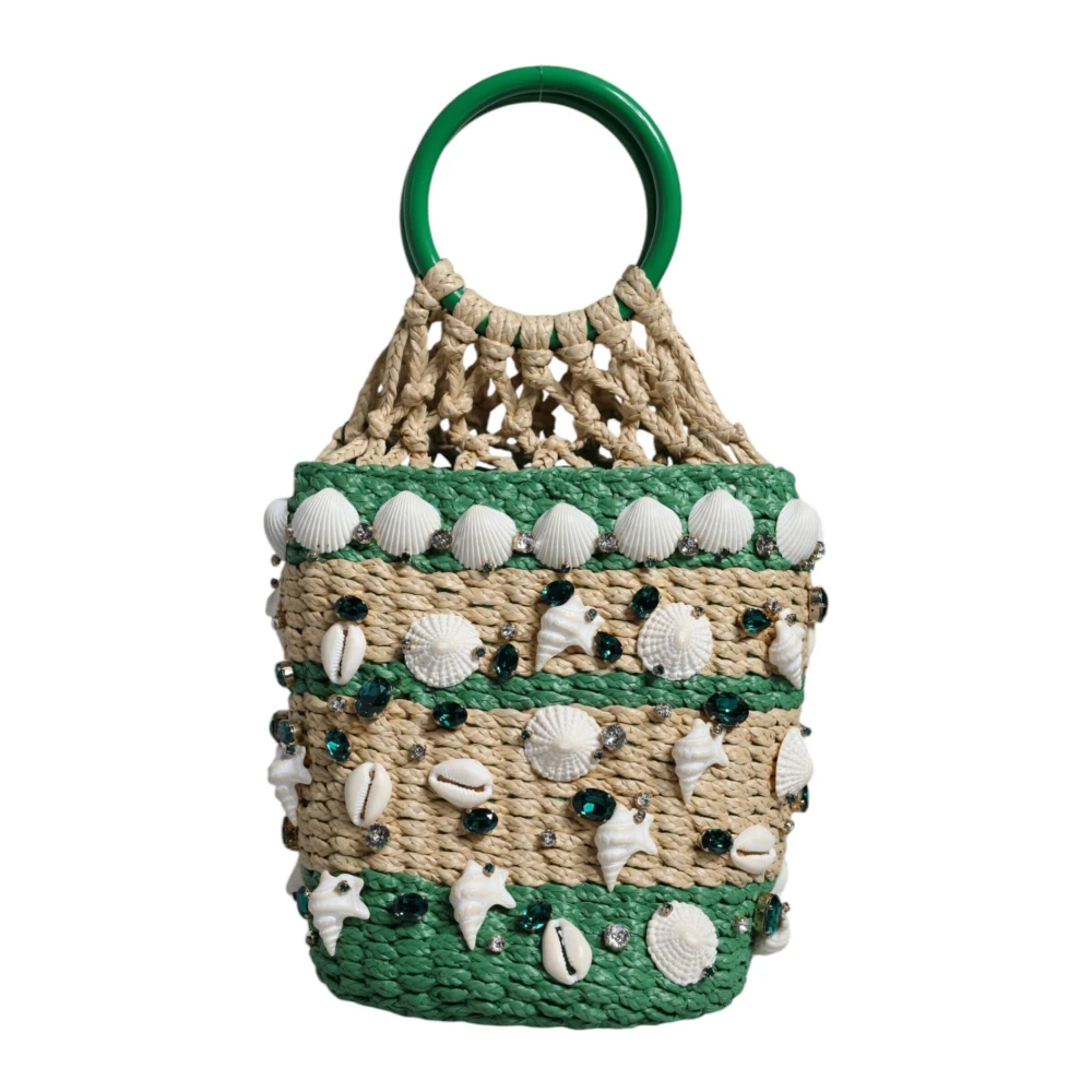 Dolce & Gabbana Kristalversierde emmerzak beige groen Multicolor Dames