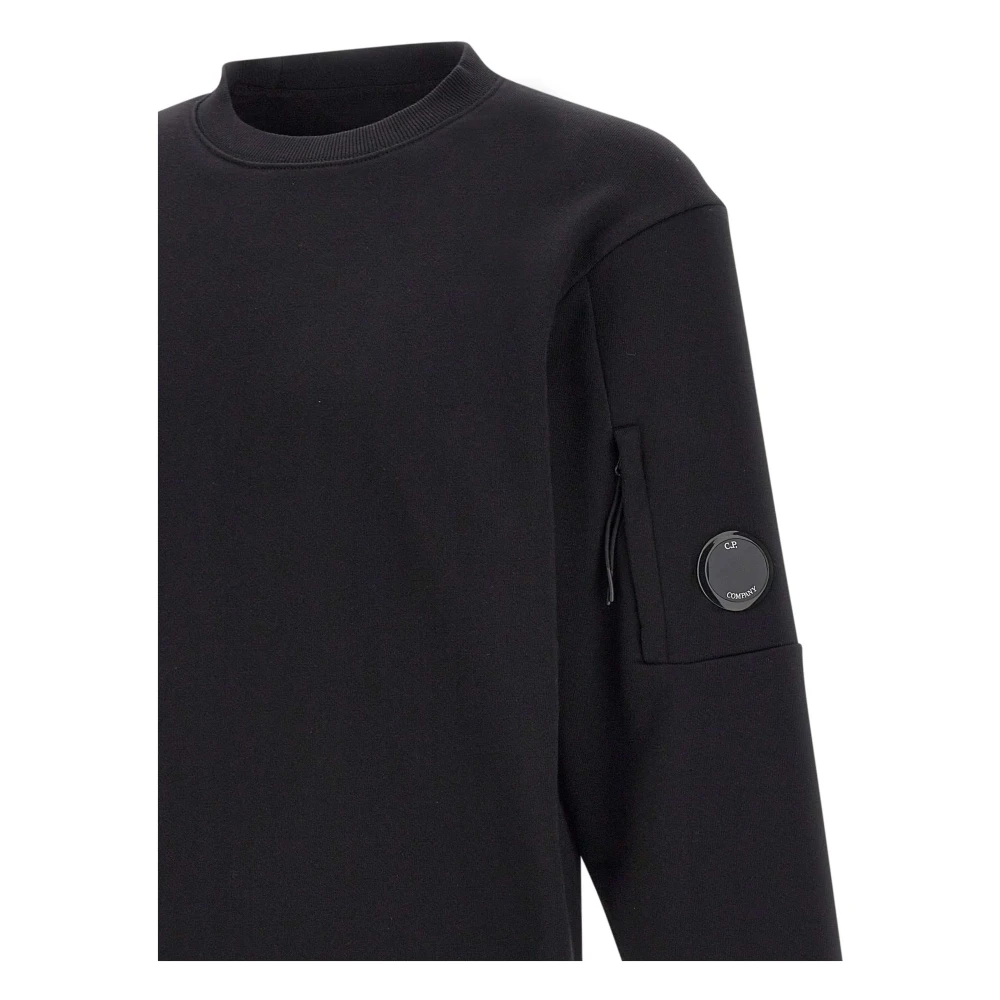 C.P. Company Zwarte Diagonaal Verhoogde Katoenen Sweatshirt Black Heren