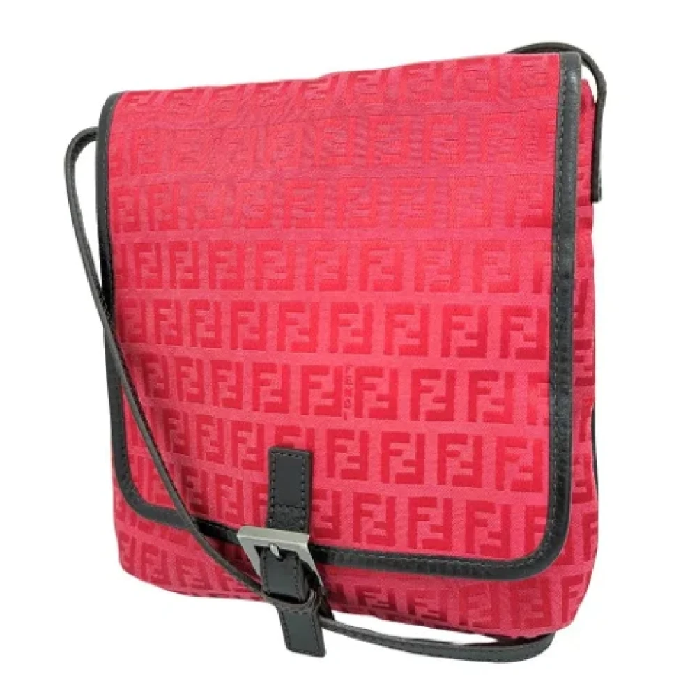 Fendi Vintage Pre-owned Canvas shoulder-bags Pink Dames