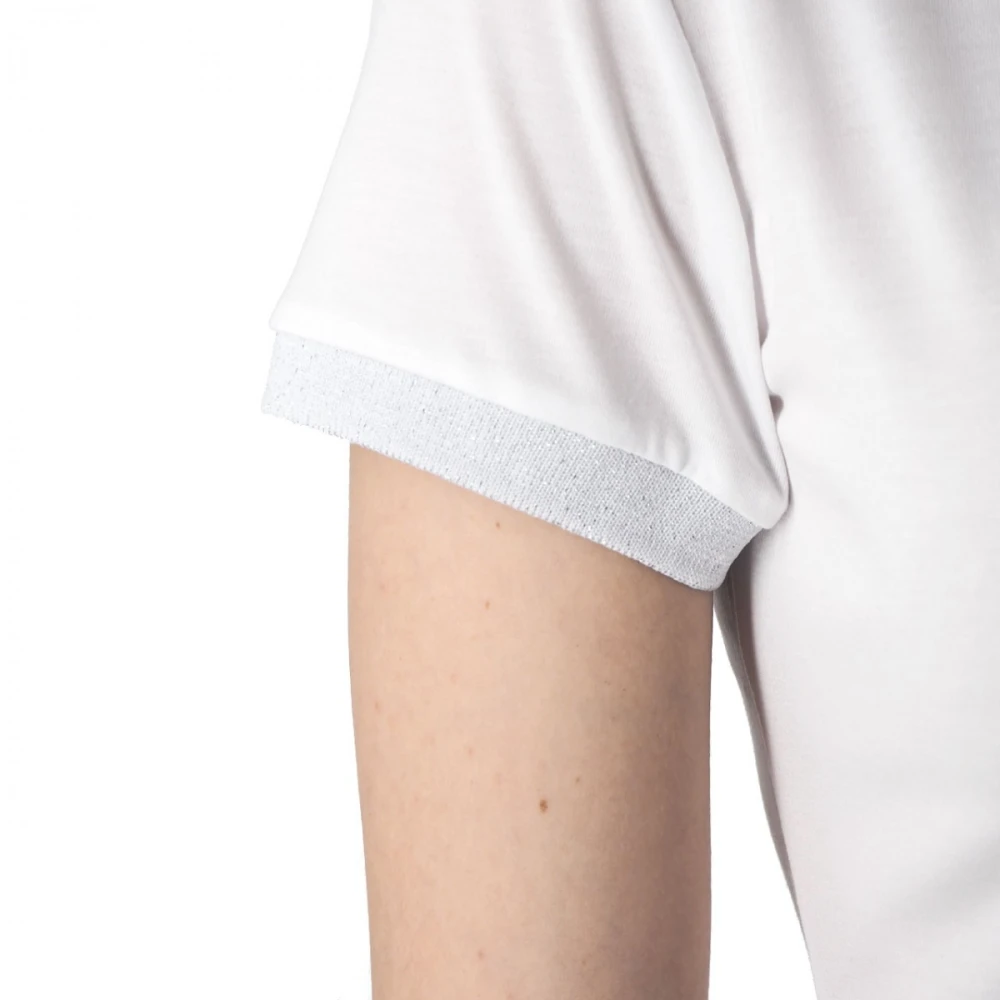 Colmar Glitter Logo Katoenen T-Shirt White Dames