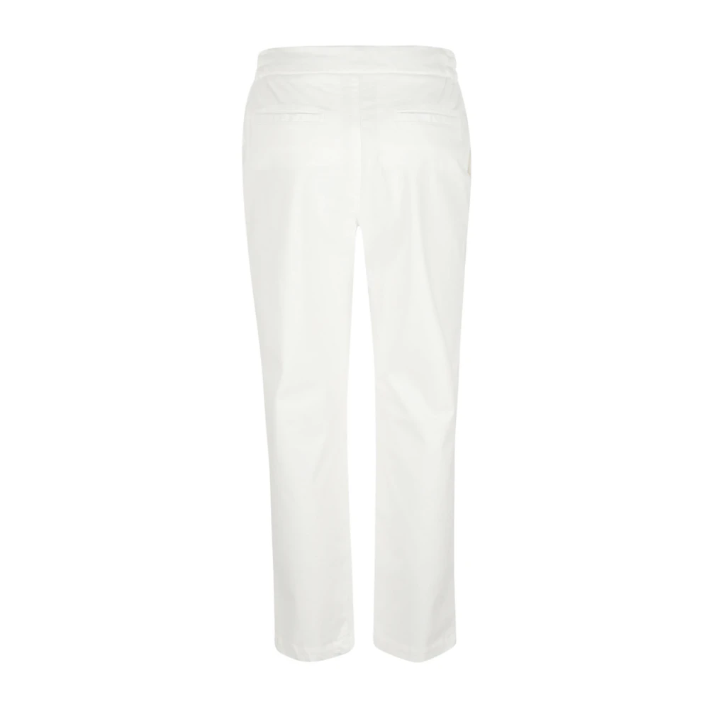 Eleventy Witte katoenen elastaanbroek White Dames