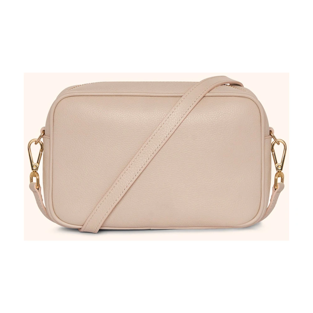 Kiton Beige Kalfsleren Crossbody Mini Tas Beige Dames