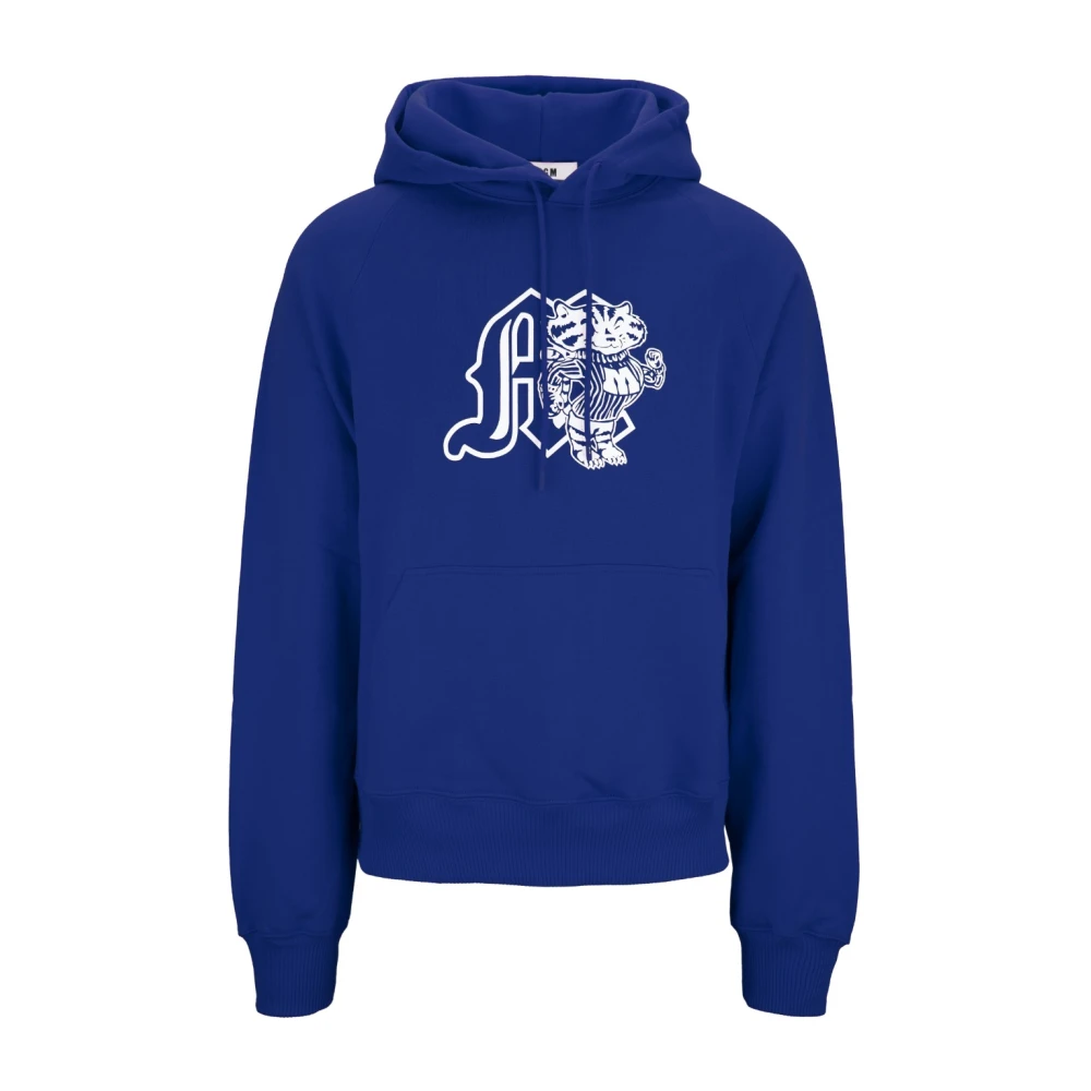 Msgm Hoodie van katoen met grafische print Blue Heren
