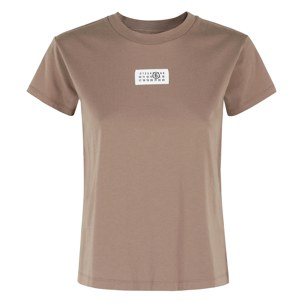MM6 Maison Margiela Minimalistische Logo Print T-shirt Brown Dames