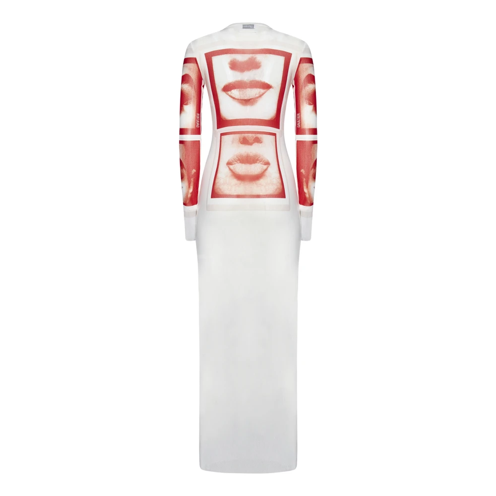 Jean Paul Gaultier Witte Crewneck met Rode Print White Dames