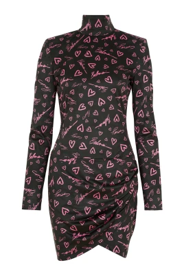 Bodycon Klänning med Crush-tryck