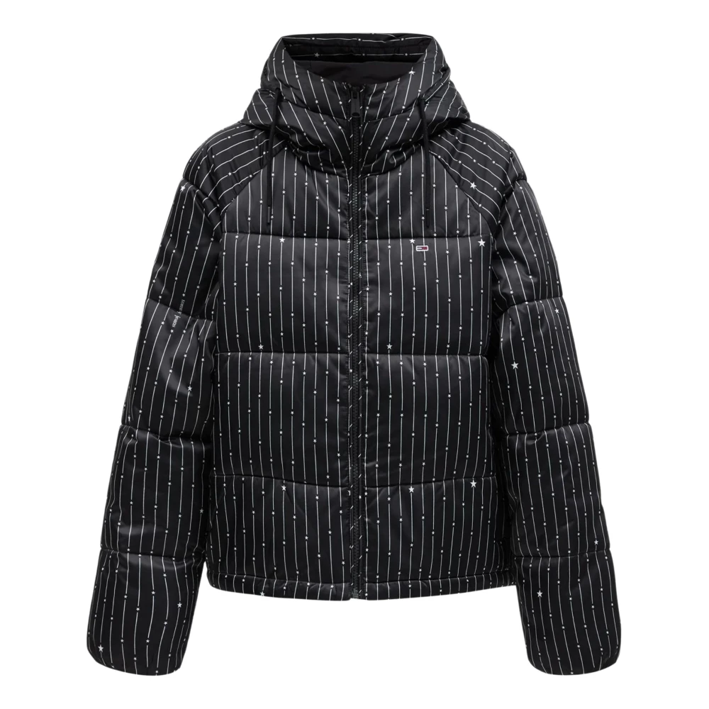 Tommy Hilfiger Zwarte Gestreepte Damesjas Black Dames