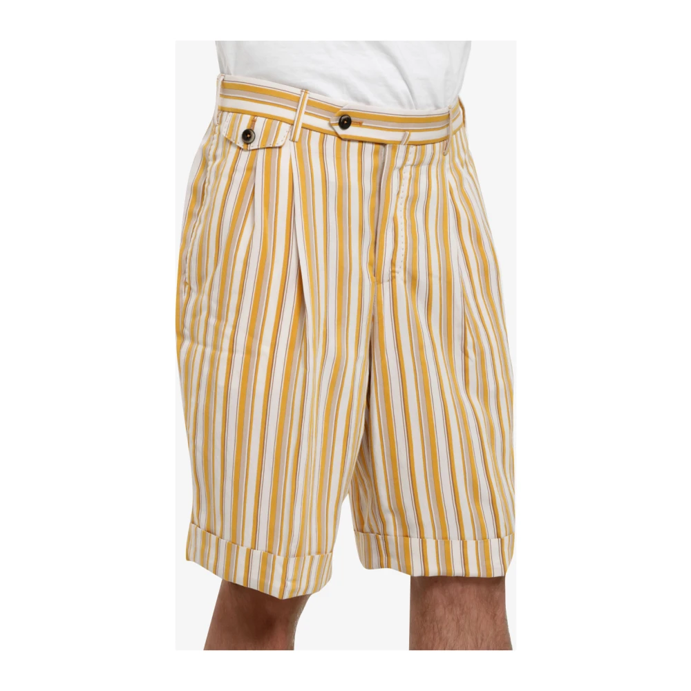PT Torino Bermuda Shorts met Golvend Uiterlijk Yellow Heren