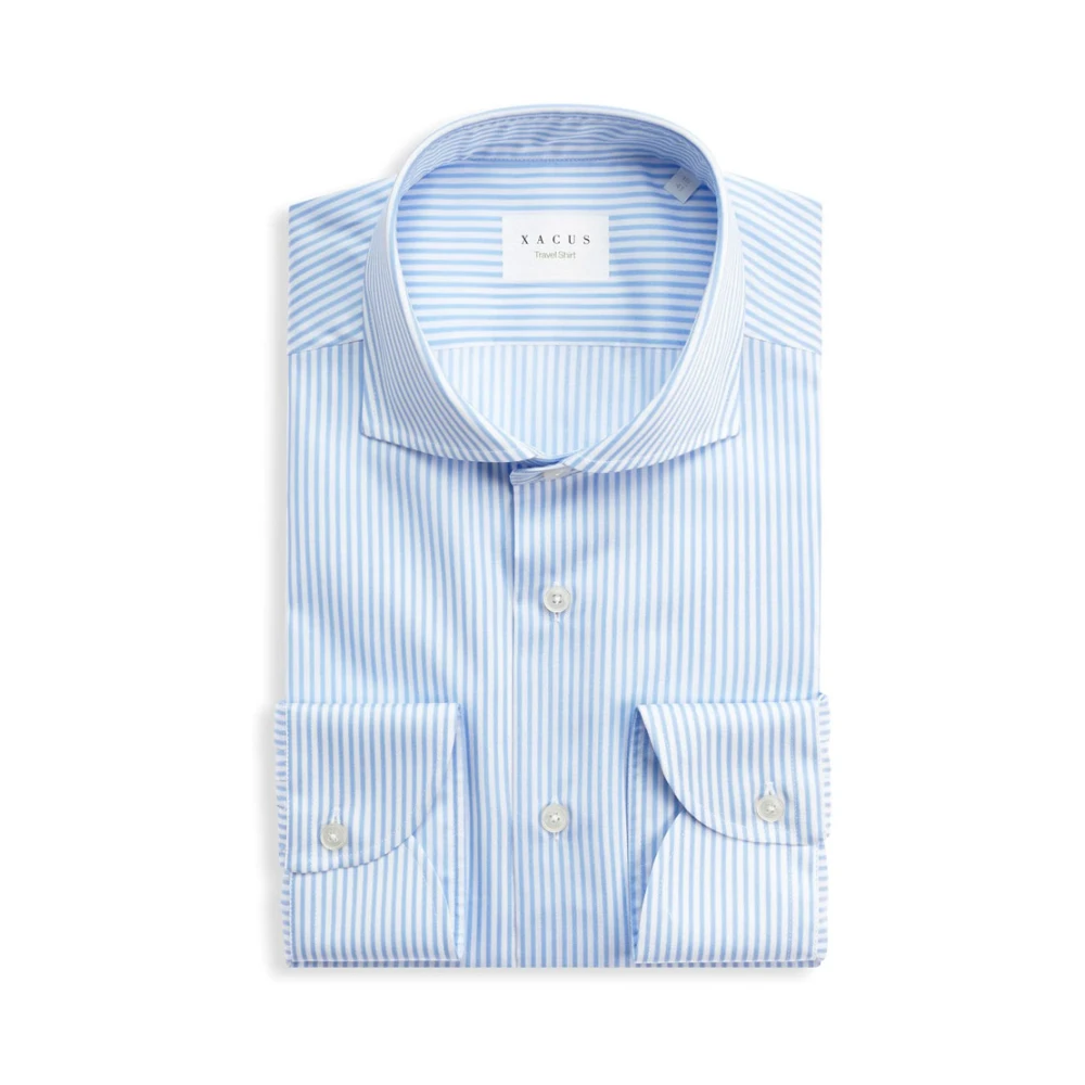 Xacus Reis Shirt Evolution Fit Blauw Blue Heren