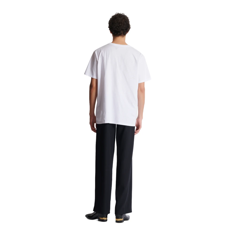 Balmain Relaxed T-shirt met Kiss print White Heren