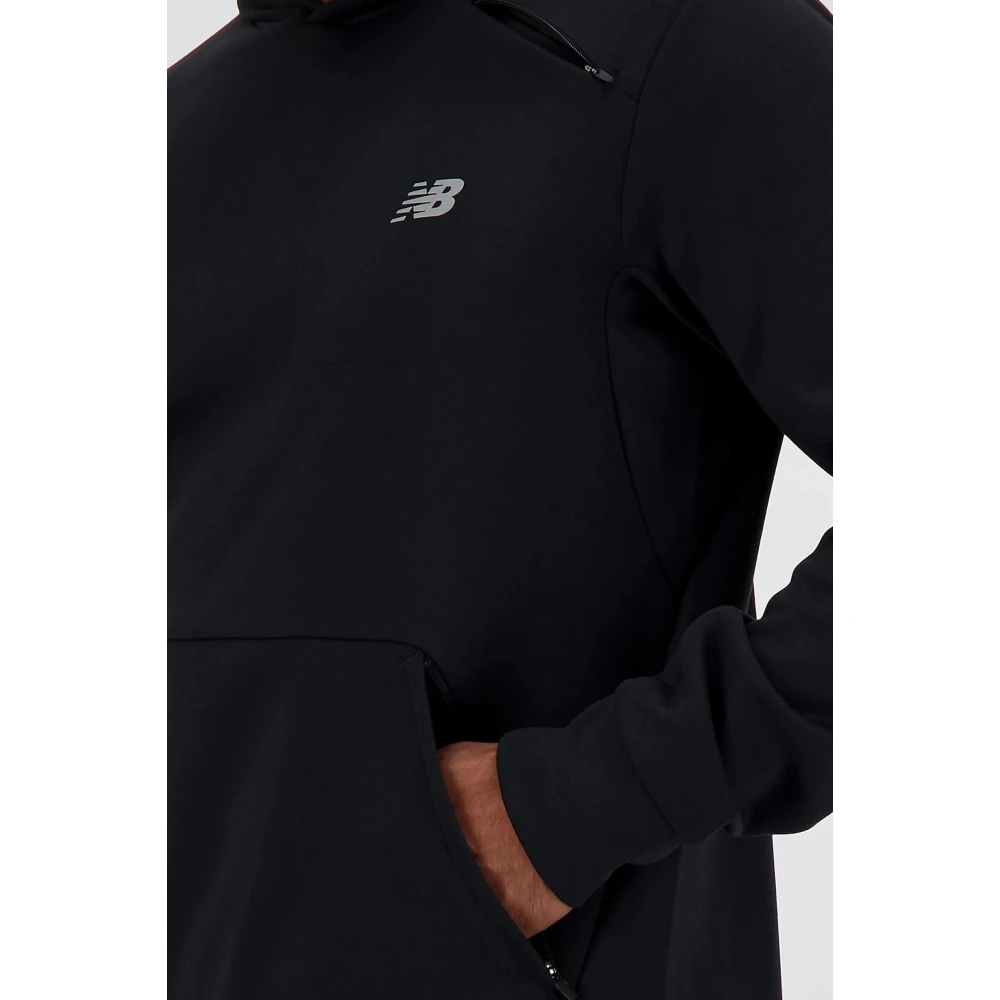 New Balance Zwarte hoodie met sneldrogende technologie Black Heren