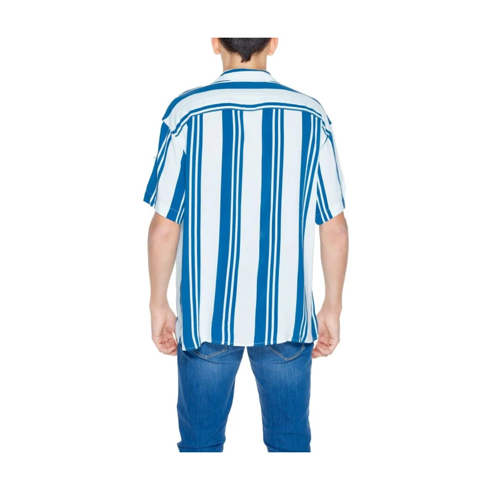 jack & jones Blauw Gestreept Kortemouw Overhemd Multicolor Heren