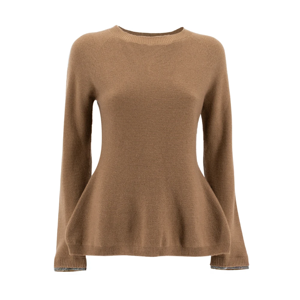Fabiana Filippi Women's Brown Round-Neck Cashmere Sweater
