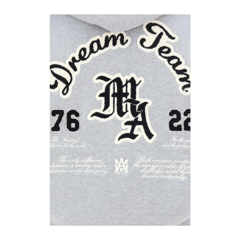 Amiri Geribbelde katoenen hoodie met kangoeroezak Gray Heren
