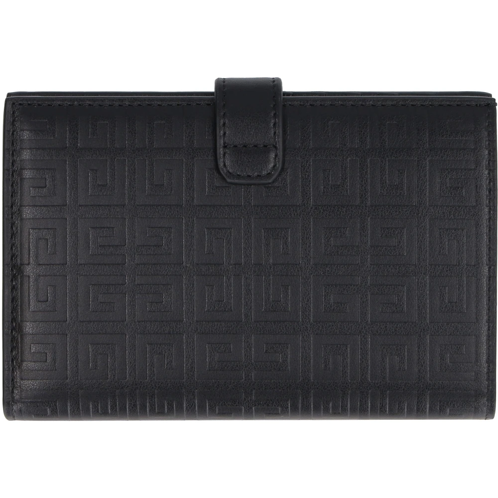 Givenchy Logo leren portemonnee met drukknoopsluiting Black Dames