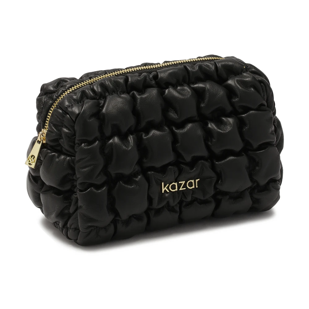 Kazar Luxe gewatteerde leren cosmetische tas Black Dames