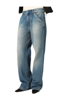 Lätt Begagnade Jeans Rak Passform