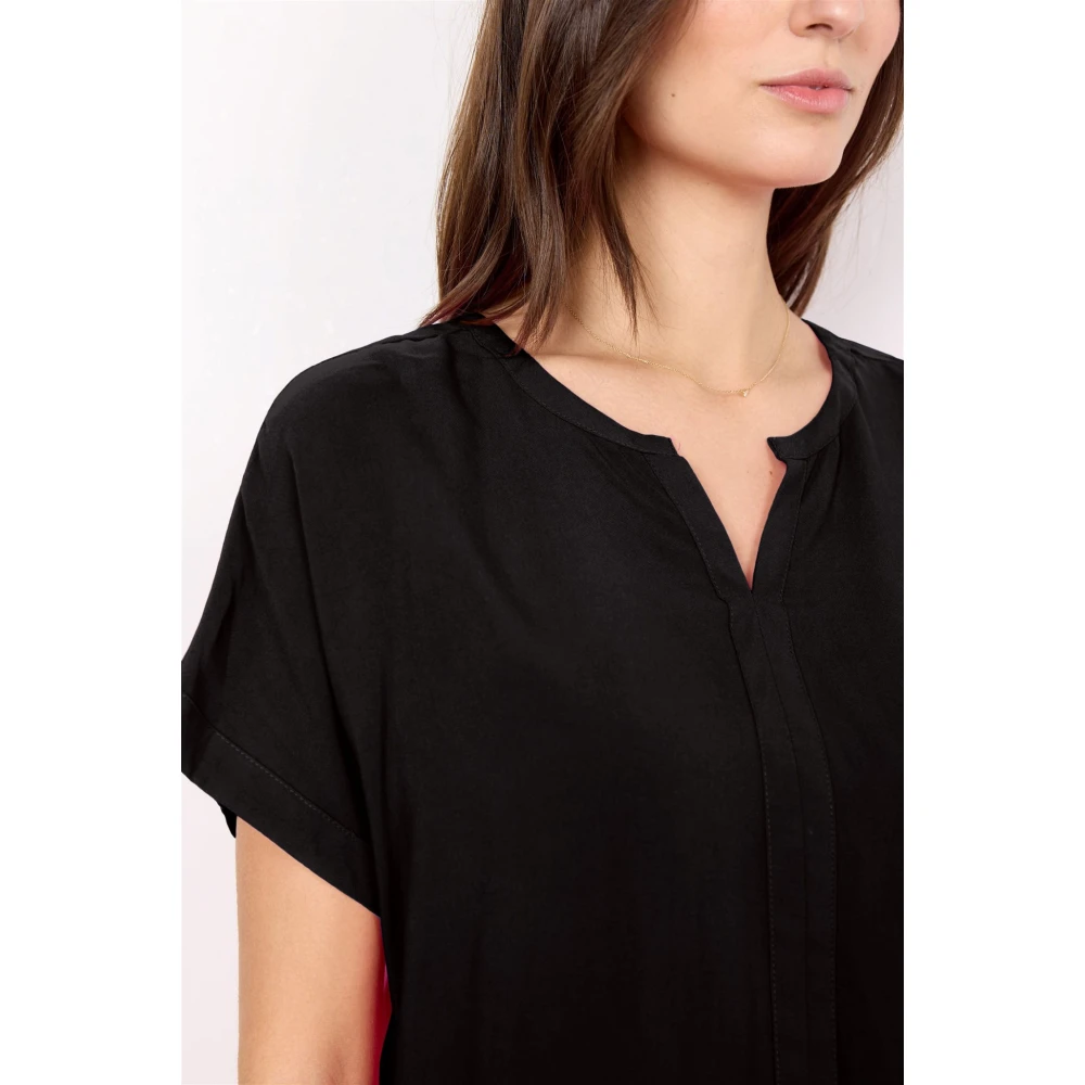Soyaconcept V-hals shirt met korte mouwen Black Dames