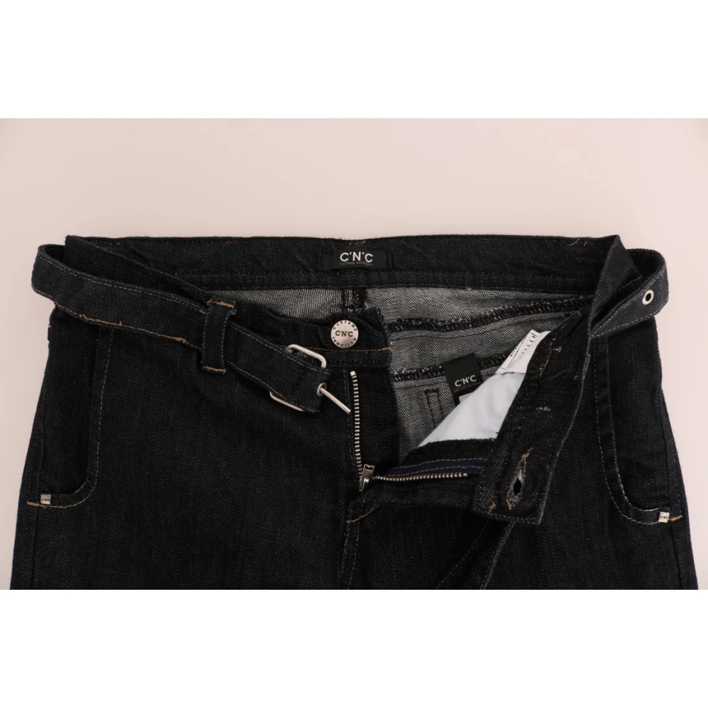 Costume National Slim Donkerblauwe Katoenen Jeans Blue Dames