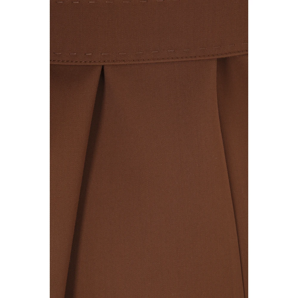 Max Mara Bruine Oversize Wollen Trenchcoat Brown Dames
