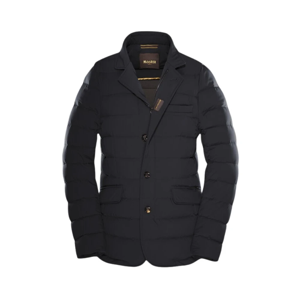 Moorer Gewatteerde Wollen Jas Blauw Blue Heren