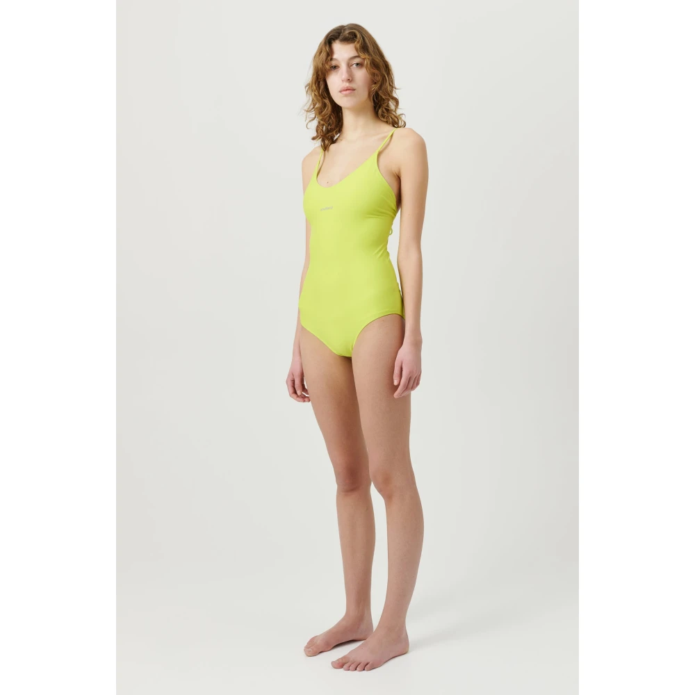 Soulland Verstelbare Strap Badpak in Oranje Zwart Green Dames