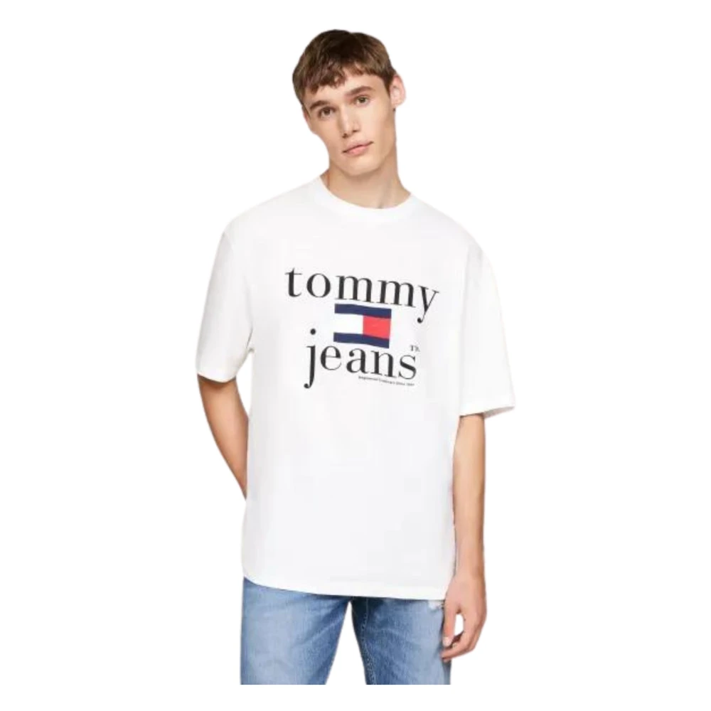 Tommy Hilfiger Witte Oversize Fit T-shirts en Polos White Heren