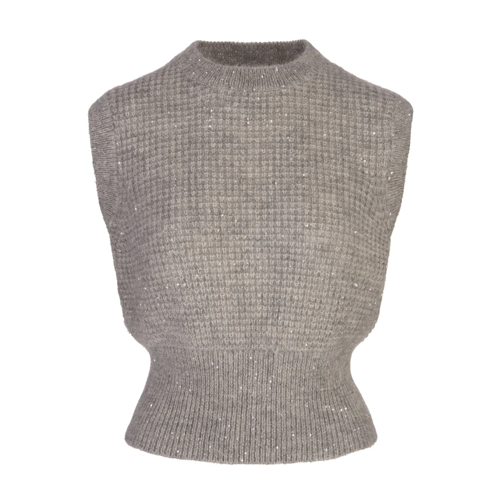 Fabiana Filippi Mohair Blend Grijze Trui Gray Dames